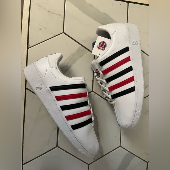K-Swiss Men's White, Red, and Black Sneakers - Picture 7 of 8